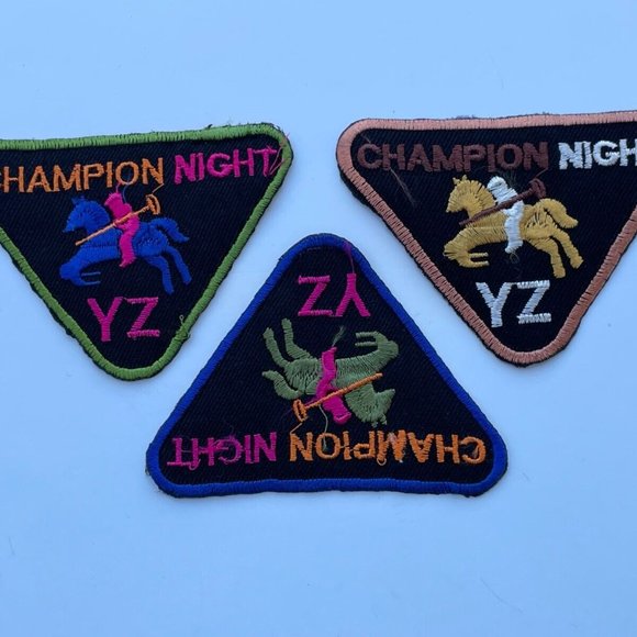 Iron On Patches Champion Nights Multi Color Patches for Craft Clothes Lot of 3 - Picture 5 of 9